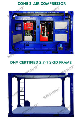 20FT DNV 2.7-1 गैस तेल क्षेत्र के लिए अपतटीय कंटेनर प्लेटफार्म लिफ्टिंग स्किड स्लिंग्स स्टार्टिंग सिस्टम 24 वी डीसी इलेक्ट्रिक स्टार्ट