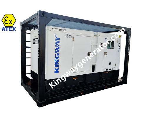 अपतटीय प्लेटफार्म उपयोग 150KVA ATEX प्रमाणित क्षेत्र 2 टेम्प क्लास T3 विस्फोट प्रूफ डीजल जनरेटर सेट