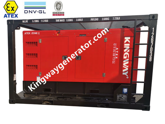 संशोधित 250KVA 200KW ATEX प्रमाणित क्षेत्र 2 टेम्प क्लास T3 रिगसेफ विस्फोट प्रूफ डीजल औद्योगिक जनरेटर सेट IEC60049