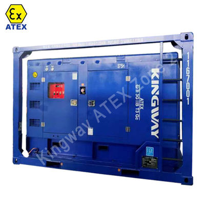 खनन उपयोग खतरनाक क्षेत्र ATEX प्रमाणन 500kw 625kva क्षेत्र2 विस्फोट प्रतिरोधी डीजल जनरेटर सेट DNVBV LR 2.7-1 स्किड फ्रेम