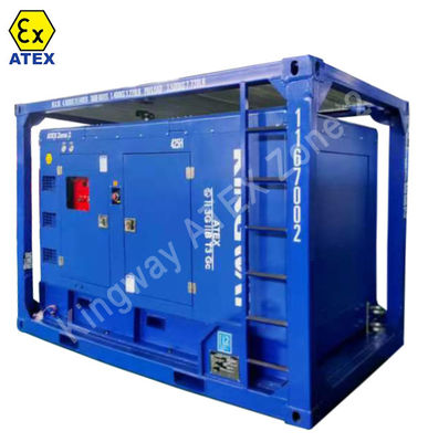 OEM अनुकूलित ATEX 3 चरण 200kw क्षेत्र2 विस्फोट प्रूफ डीजल जनरेटर सेट DNVGL 2.7-1 स्किड फ्रेम प्लेटफॉर्म सेवा इंजन