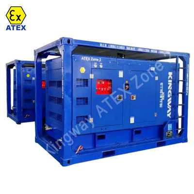OEM अनुकूलित ATEX 3 चरण 200kw क्षेत्र2 विस्फोट प्रूफ डीजल जनरेटर सेट DNVGL 2.7-1 स्किड फ्रेम प्लेटफॉर्म सेवा इंजन