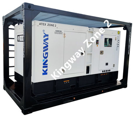 अपतटीय प्लेटफार्म ATEX ज़ोन 2 32kw 40kva ज़ोन1 विस्फोट प्रतिरोधी डीजल जनरेटर सेट DNVGL 2.7-1लिफ्टिंग फ्रेम