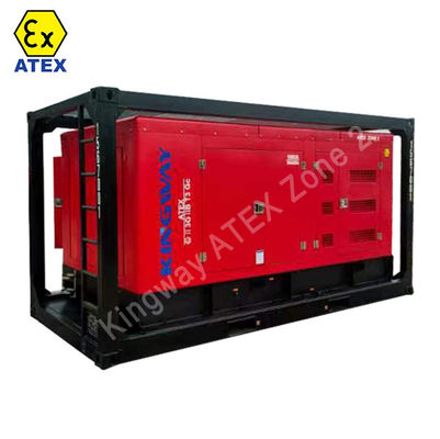 एटीएक्स प्रमाणन 3 चरण 200kw 250kva क्षेत्र 2 विस्फोट प्रतिरोधी डीजल जनरेटर सेट उपकरण DNVGL 2.7-1 स्किड फ्रेम के साथ