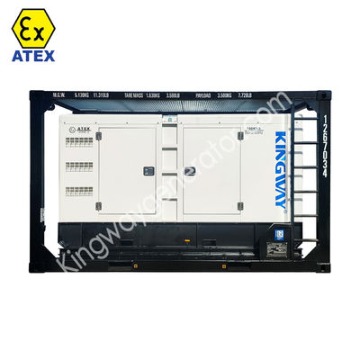 DNV2.7-1 स्किड फ्रेम प्लेटफार्म ATEX प्रमाणन 3फेज 800kw 1000kva ज़ोन2 विस्फोट प्रतिरोधी डीजल जनरेटर सेट सेवा इंजन