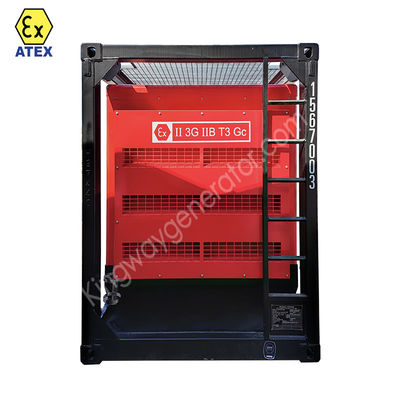 DNV2.7-1 स्किड फ्रेम प्लेटफार्म ATEX प्रमाणन 3फेज 800kw 1000kva ज़ोन2 विस्फोट प्रतिरोधी डीजल जनरेटर सेट सेवा इंजन