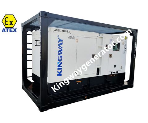 डीएनवी लिफ्टिंग फ्रेम के साथ तेल और गैस उद्योग के लिए 20KVA एटेक्स ज़ोन 2 एटेक्स विस्फोट प्रूफ जनरेटर सेट