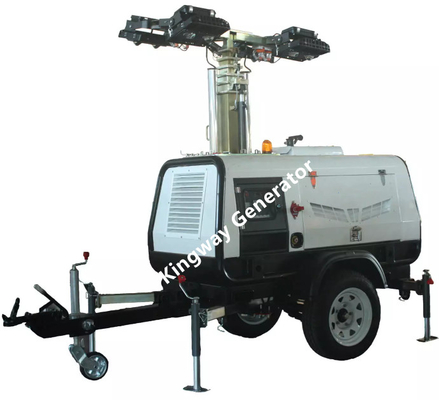 5.5 मीटर ऊंचाई 200W एलईडी मोबाइल लाइट टॉवर मैकेनिकल लिफ्टिंग