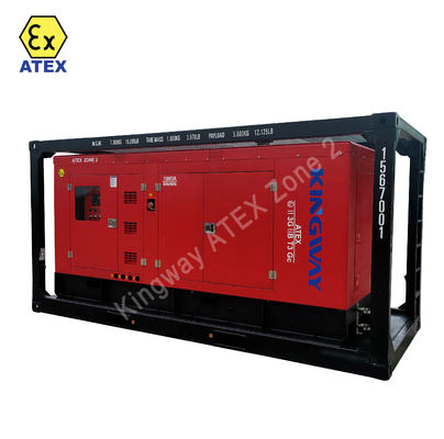 200kVA ATEX ज़ोन 2 डीजल जनरेटर, तापमान वर्ग T3, DNV 2.7-1 लिफ्टिंग क्रैश फ्रेम में घुड़सवार