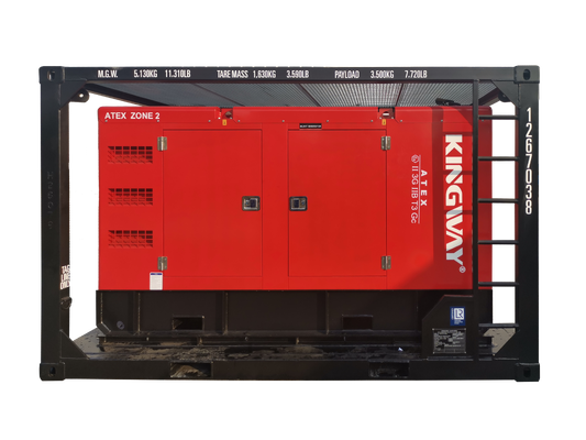 500KVA किंगवे ATEX ज़ोन 2 T3 विस्फोट प्रूफ साइलेंट डीजल जनरेटर DNV प्रमाणित लिफ्टिंग फ्रेम के साथ