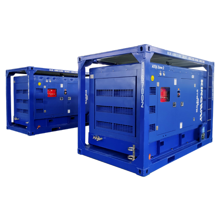 450CFM 150Psi किंगवे ATEX जोन 2 T3 विस्फोट प्रूफ सुलैर डीजल इंजन एयर कंप्रेसर DNV फ्रेम