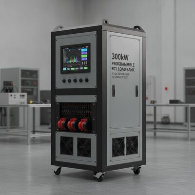 300kW प्रोग्राम करने योग्य आरसीएल प्रतिरोधक प्रेरक क्षमता भार बैंक टच स्क्रीन के साथ एसी डीसी जनरेटर ईवी चार्जर परीक्षण
